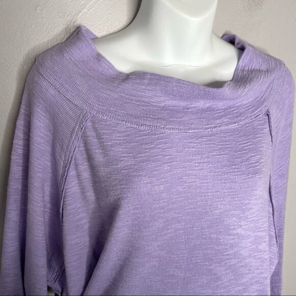 FREE PEOPLE WE THE FREE Purple Thermal Sweater Womens XSmall Slouchy Oversized - Picture 3 of 8